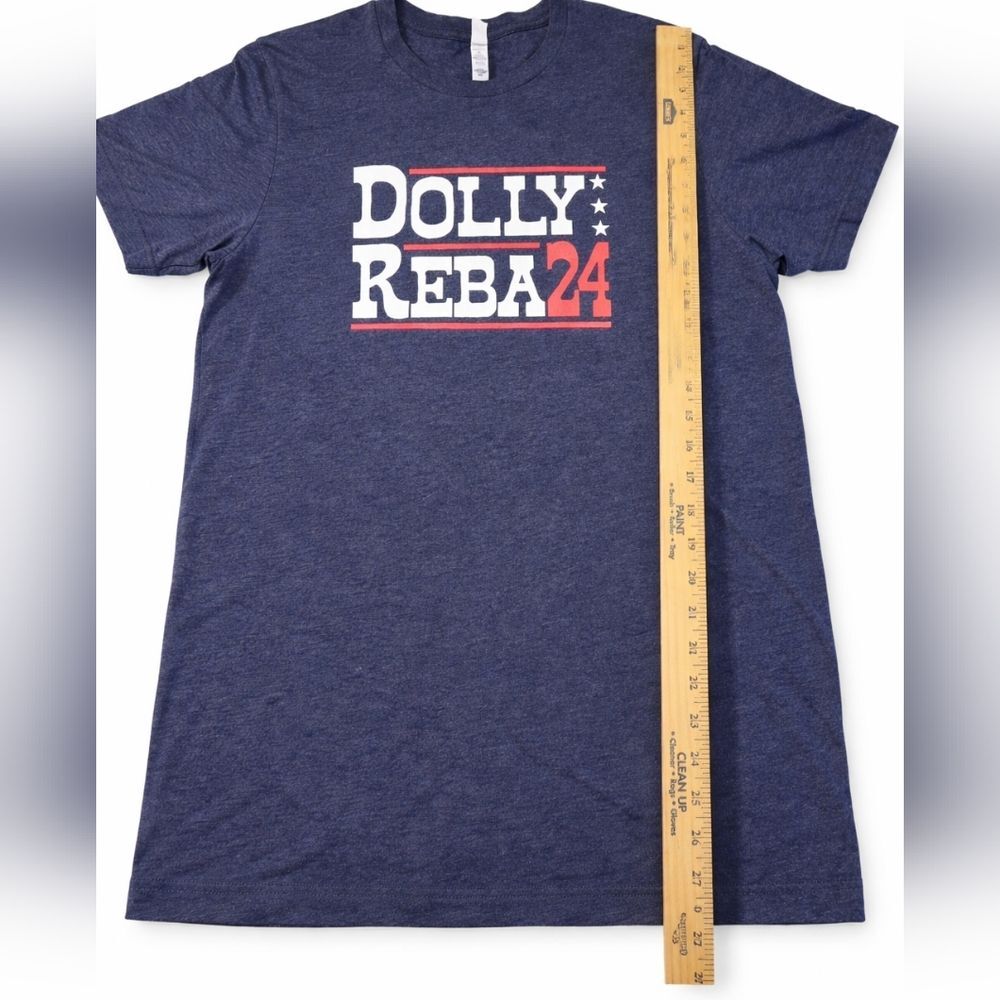 Dolly Reba 24 Graphic Tee 2XL Blue Country Music Shirt Unisex Crew Neck Women - Picture 5 of 8